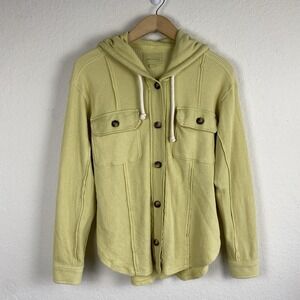 American Eagle S Hooded Waffle Knit Shacket Shirt Jacket Granola Girl Chore Barn